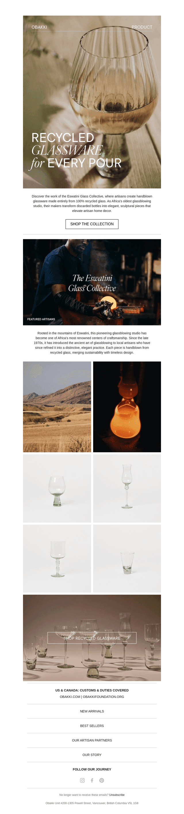Recycled Glassware from Eswatini