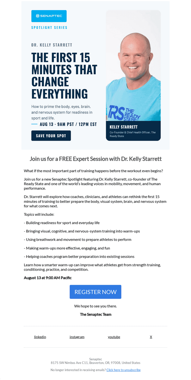 Senaptec email from Tue, Jul 21, 2026