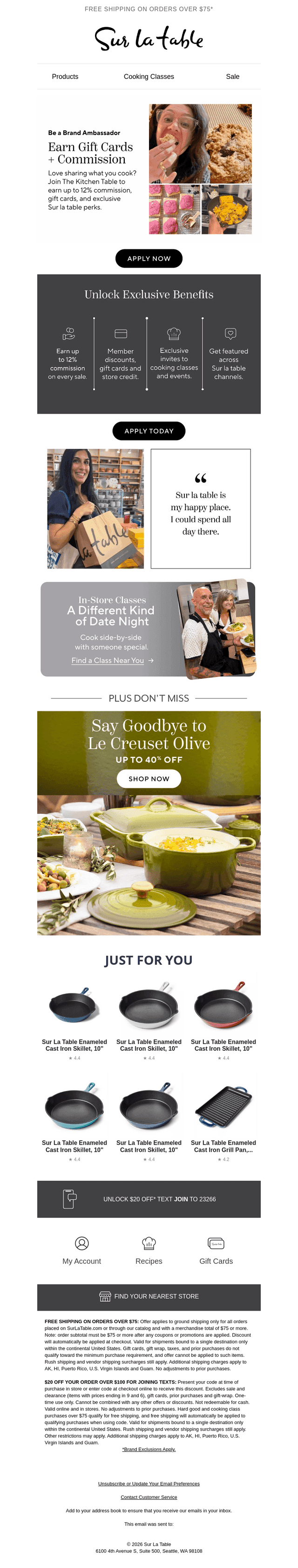 Be a Sur la table ambassador and earn unlocks.