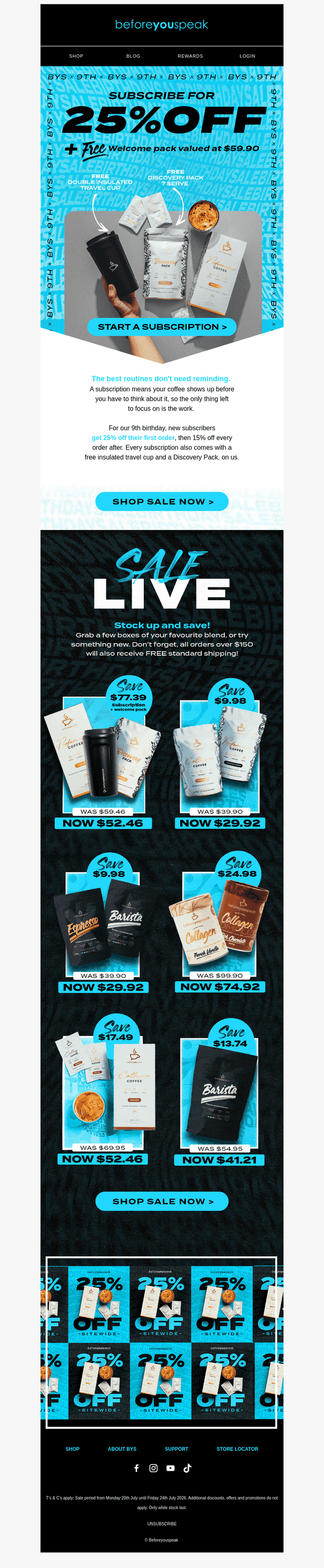 Save 25% off + FREE welcome pack ☕