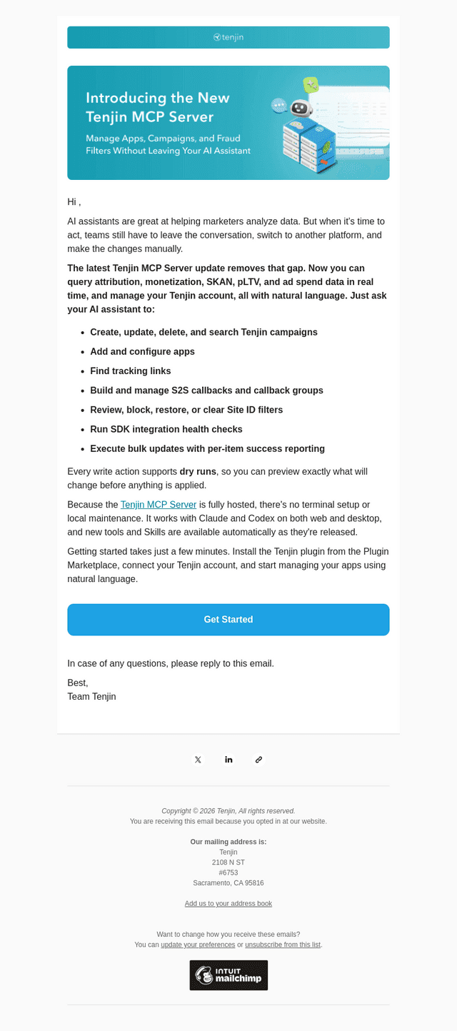 Tenjin email from Tue, Jul 21, 2026