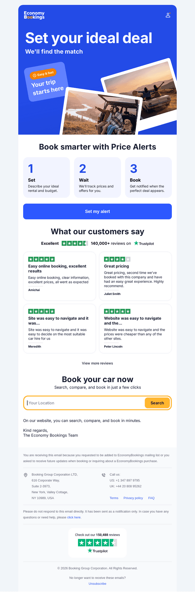 EconomyBookings.com email from Wed, Jul 22, 2026