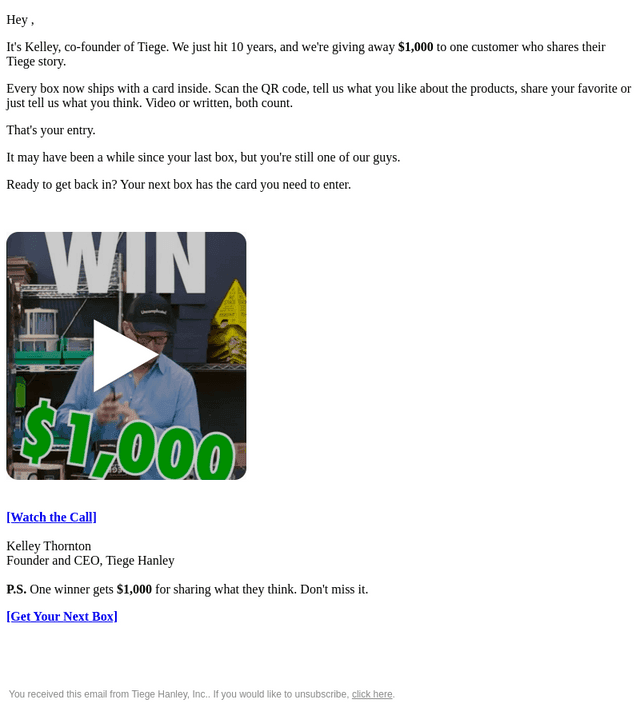 There's $1,000 on the line
