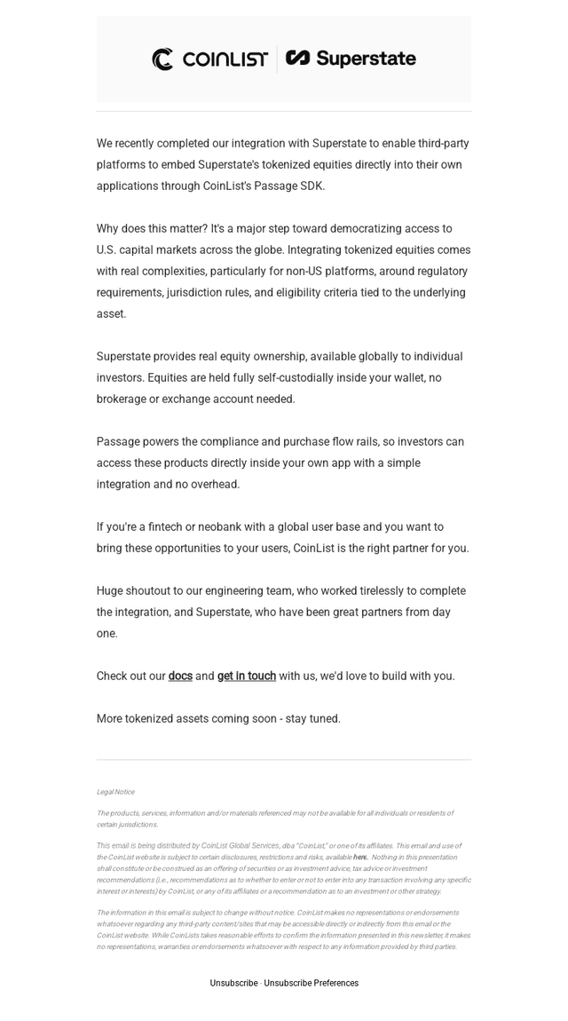 CoinList email from Thu, Jul 23, 2026