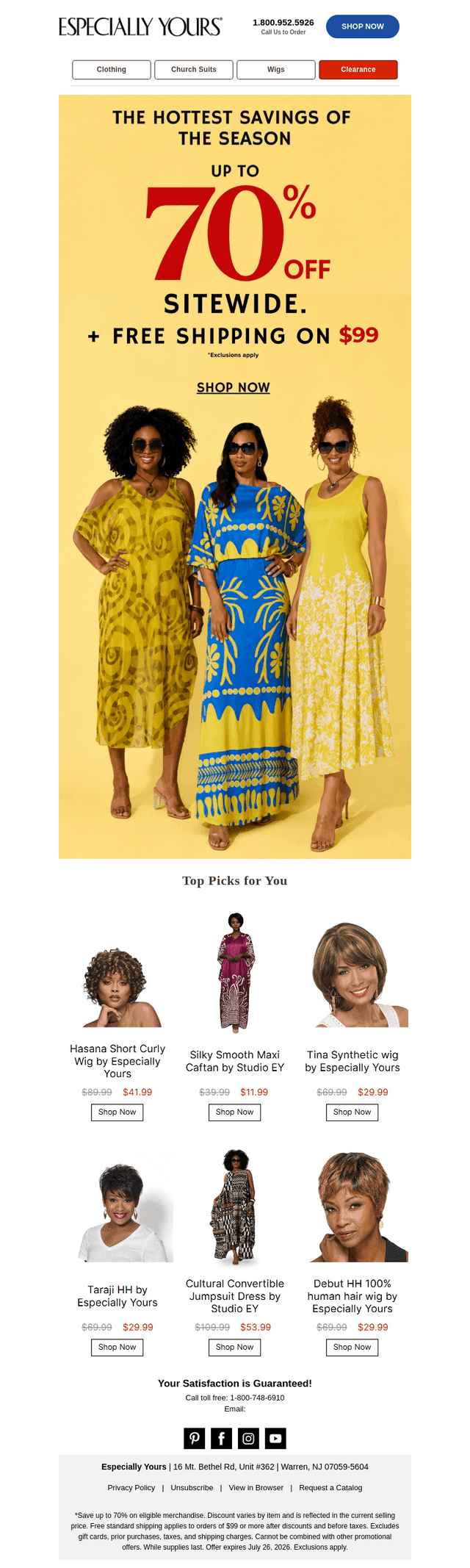 Especially Yours email from Fri, Jul 24, 2026