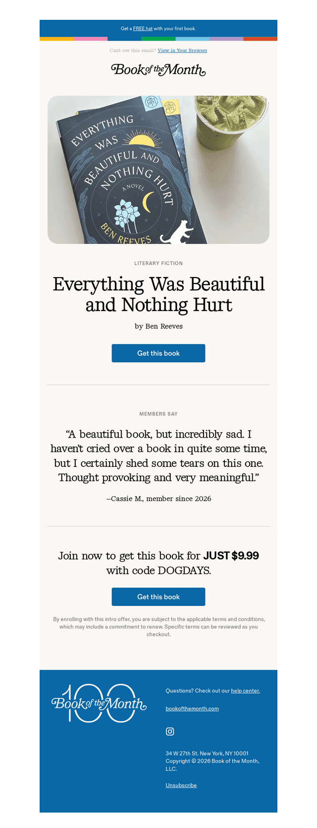 Book of the Month email from Fri, Jul 24, 2026