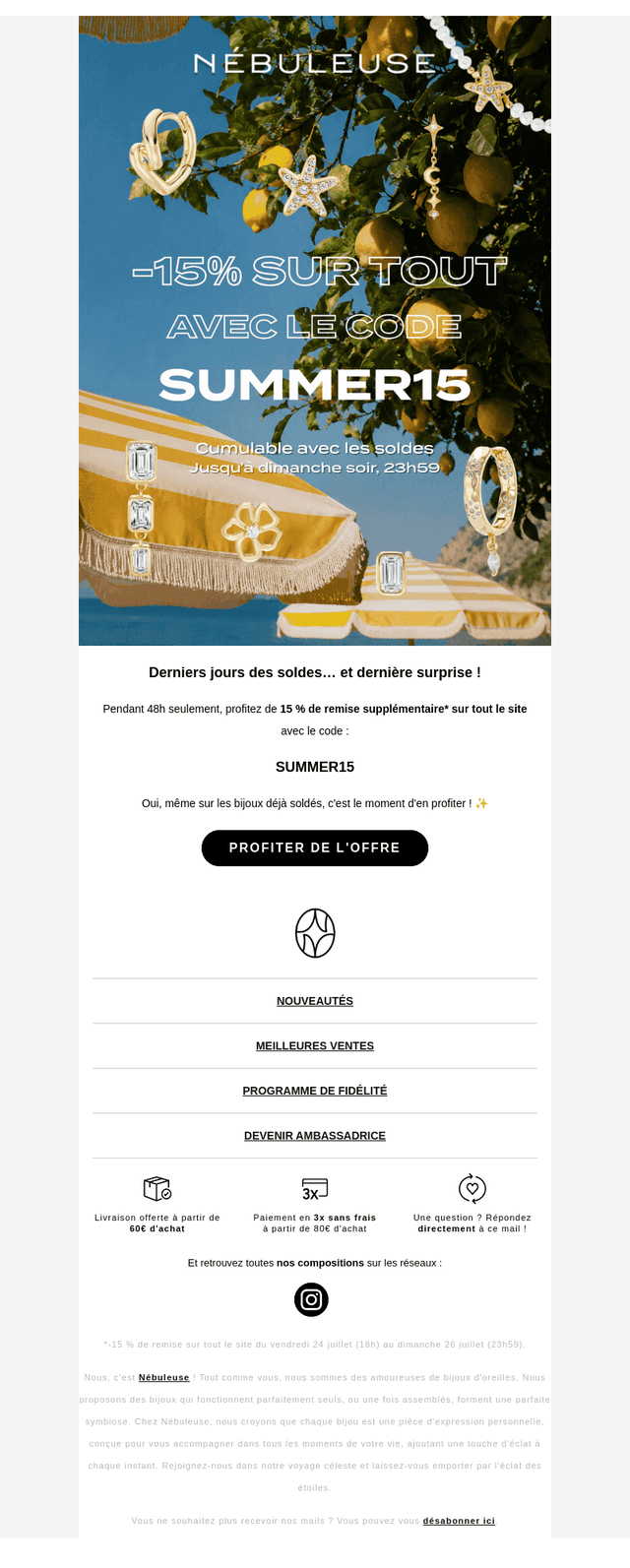 ✨ SURPRISE : -15% sur tout