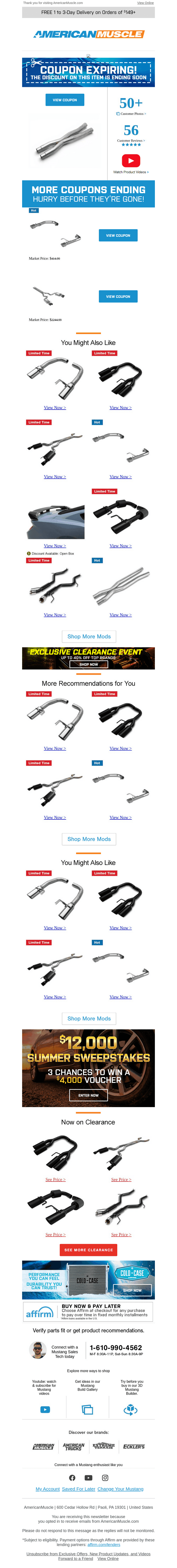 AmericanMuscle.com email from Sat, Jul 25, 2026