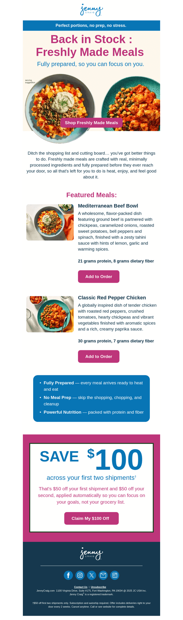 Jenny Craig email from Sat, Jul 25, 2026