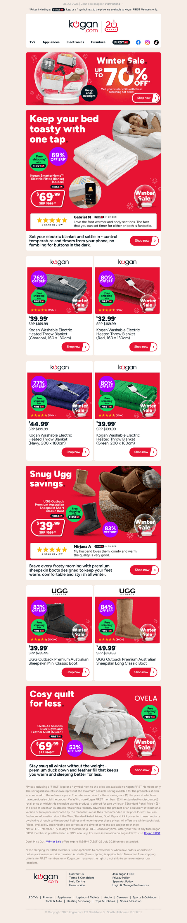 Kogan.com email from Sun, Jul 26, 2026
