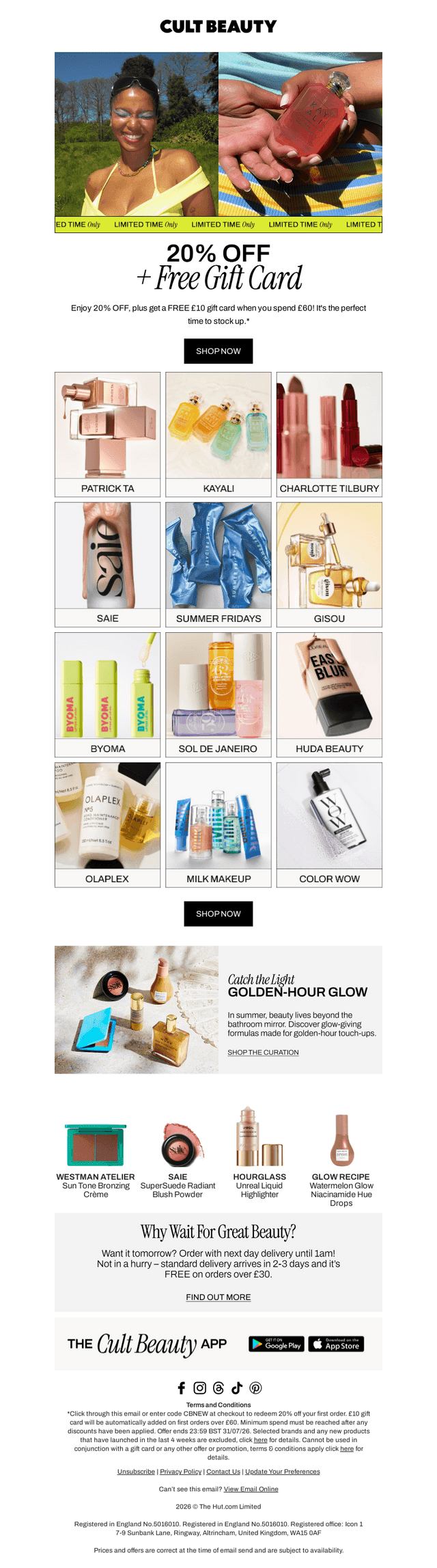 CultBeauty email from Mon, Jul 27, 2026