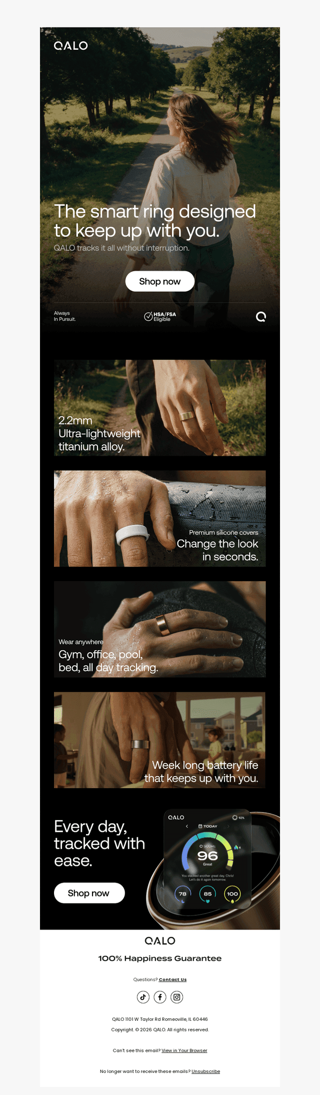 The smart ring that keeps up with you.