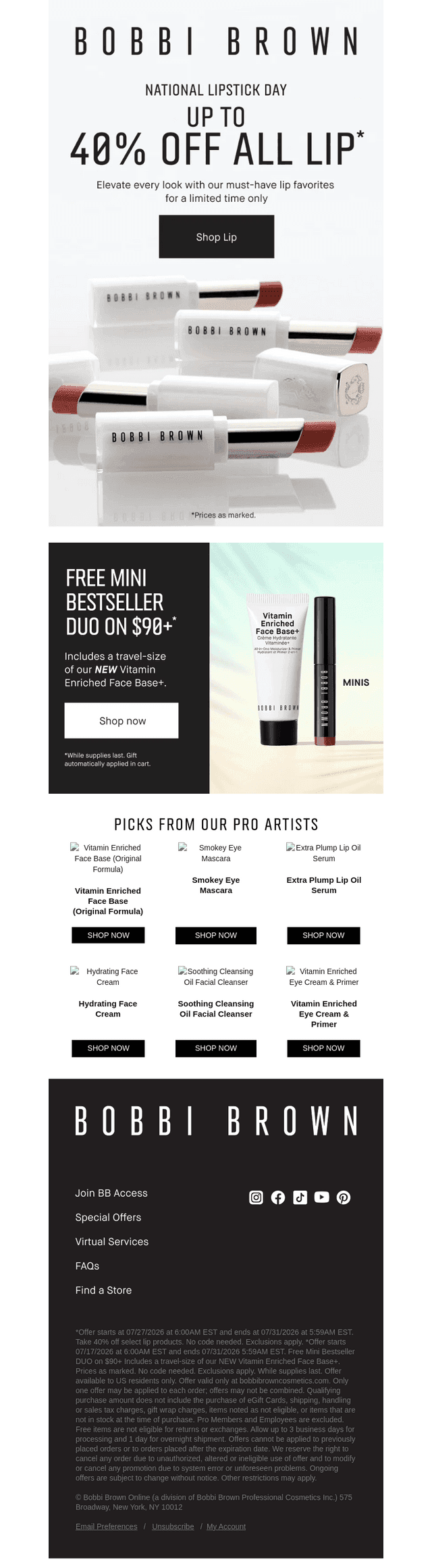 Bobbi Brown Cosmetics email from Mon, Jul 27, 2026
