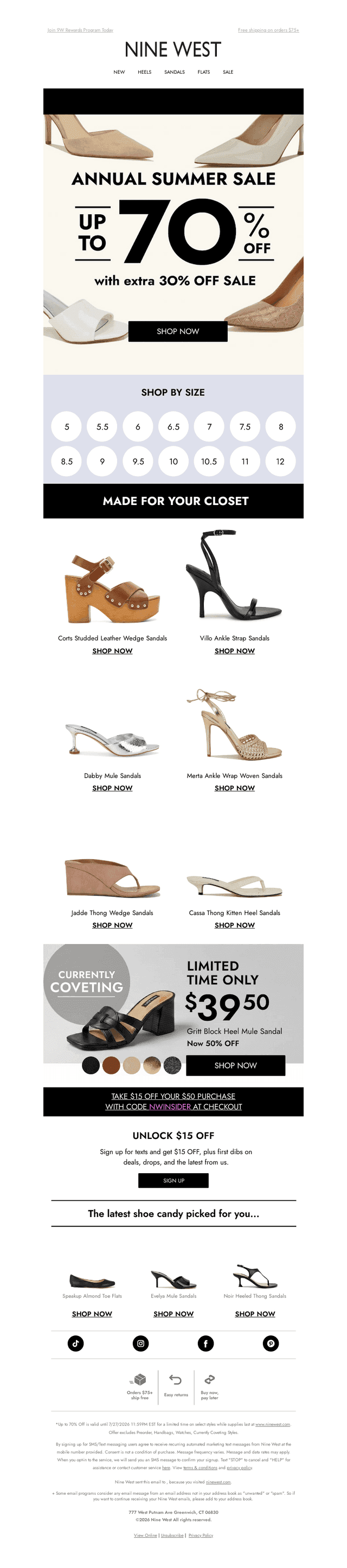 LAST CALL! 70% Off Summer Sandals
