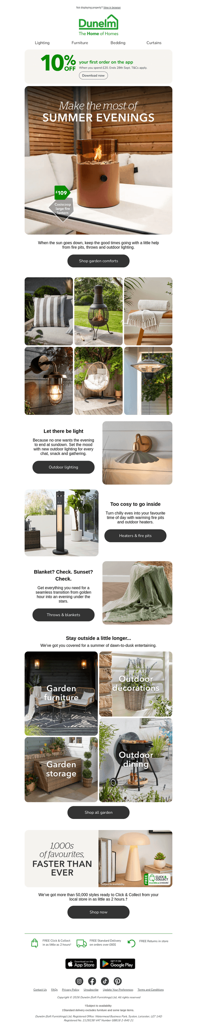 Dunelm email from Tue, Jul 28, 2026