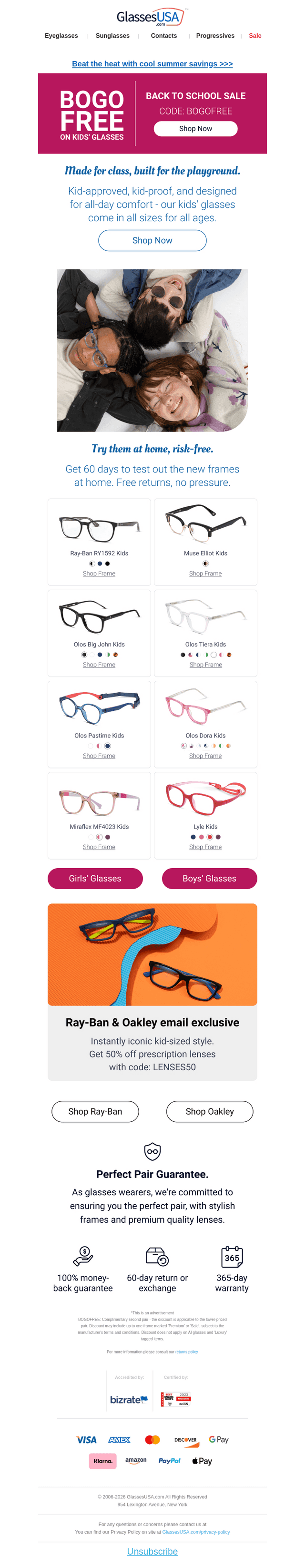 Glasses USA email from Tue, Jul 28, 2026
