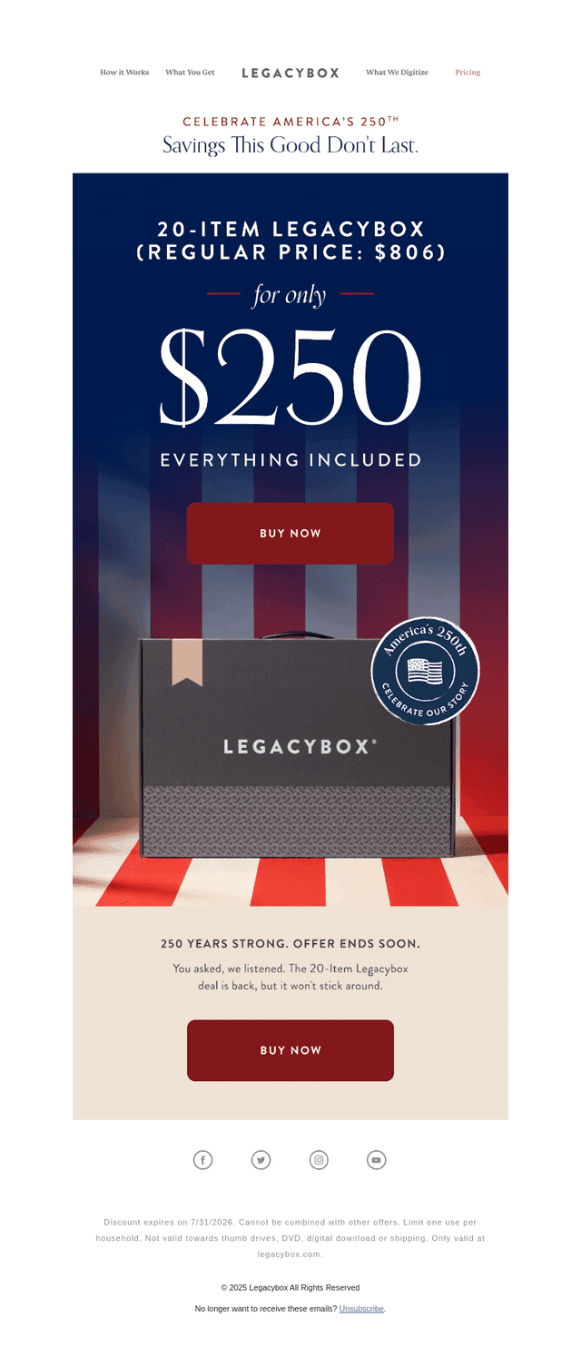 Tick… tock… $250 for 20 items ends soon