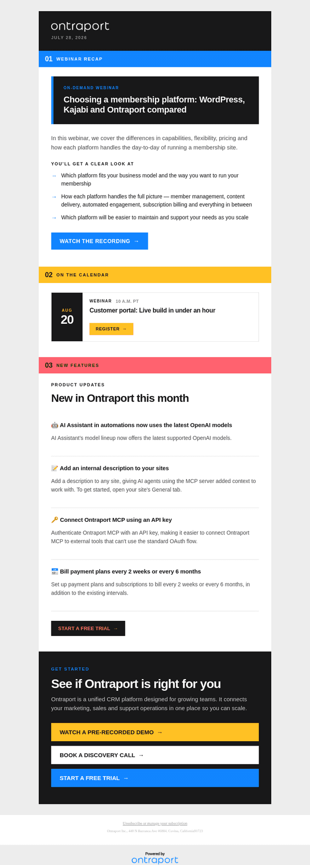 Ontraport email from Tue, Jul 28, 2026