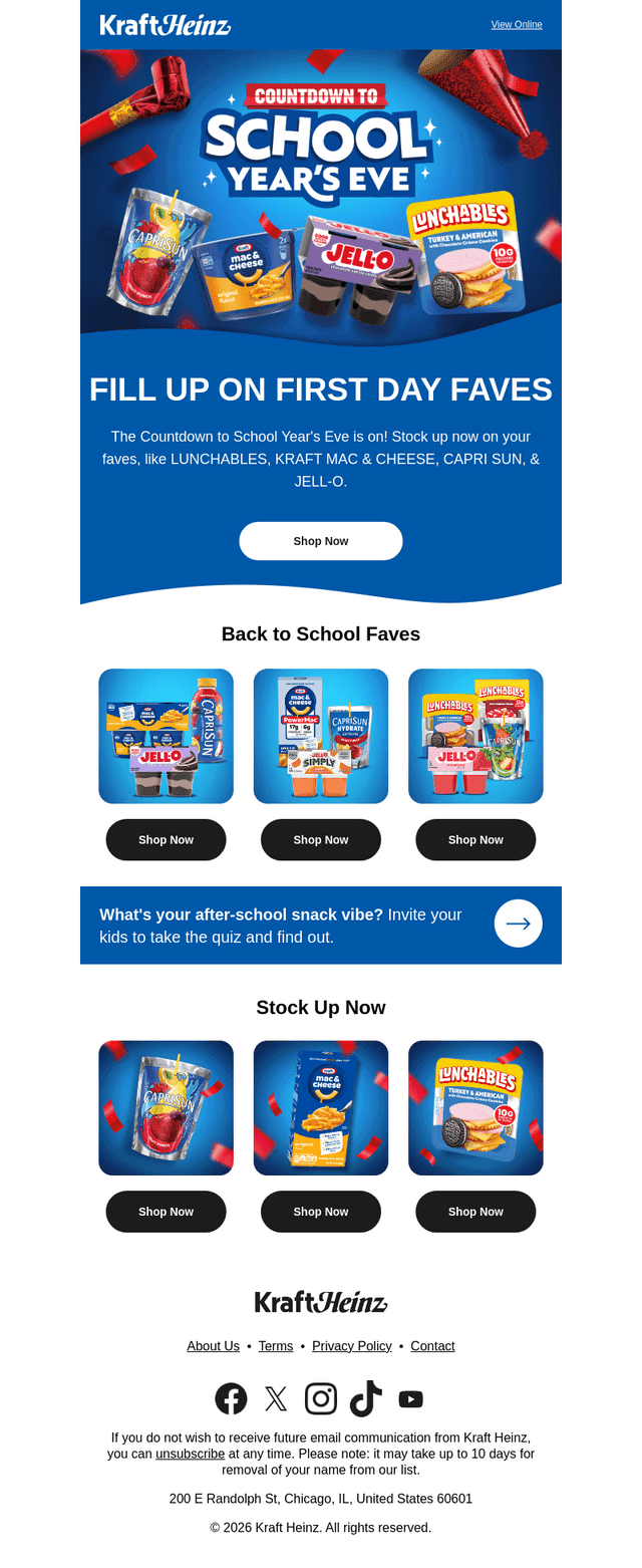 Kraft Heinz email from Tue, Jul 28, 2026