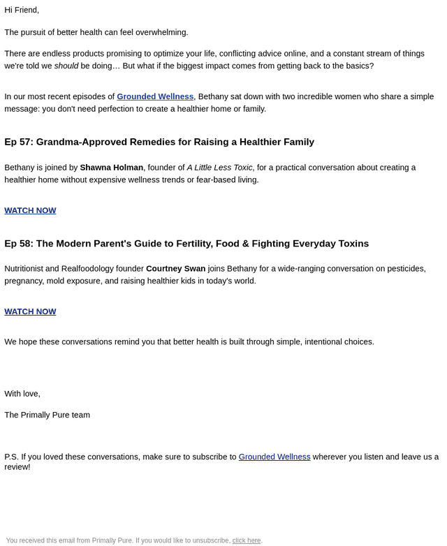 Primally Pure Skincare email from Tue, Jul 28, 2026
