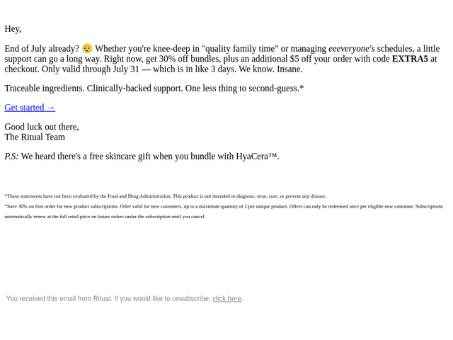 Ritual email from Tue, Jul 28, 2026
