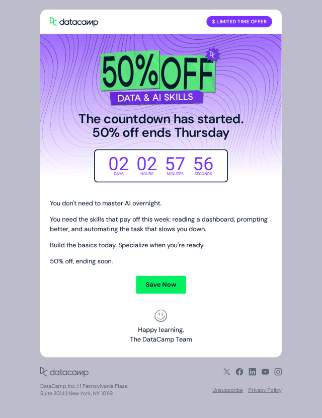 DataCamp email from Wed, Jul 29, 2026
