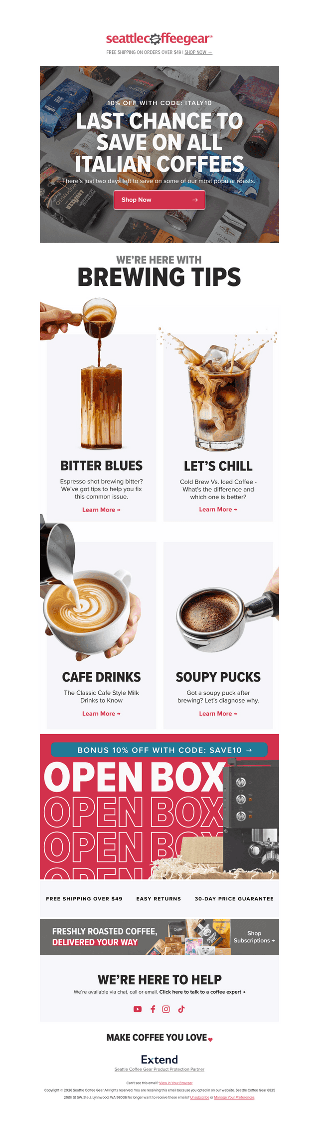Seattle Coffee Gear email from Wed, Jul 29, 2026