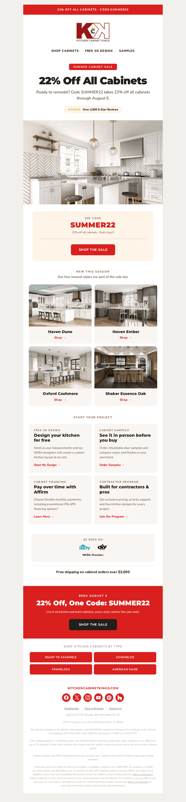 22% Off Kitchen Cabinets Starts Now
