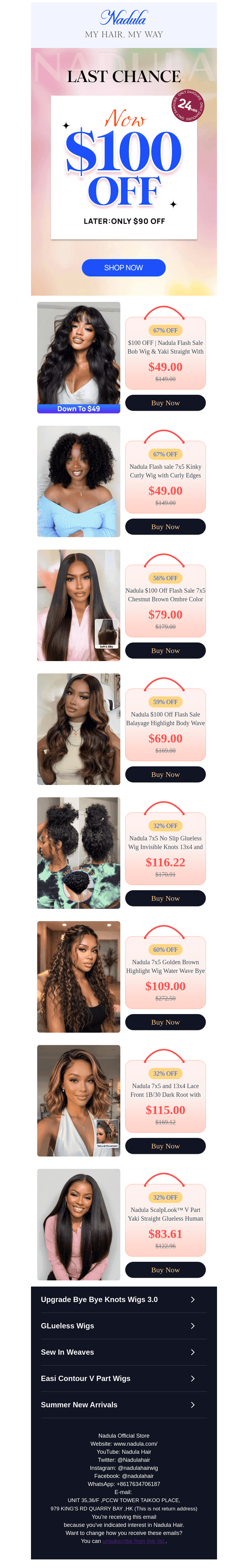 Hi, take $100 off your next order!