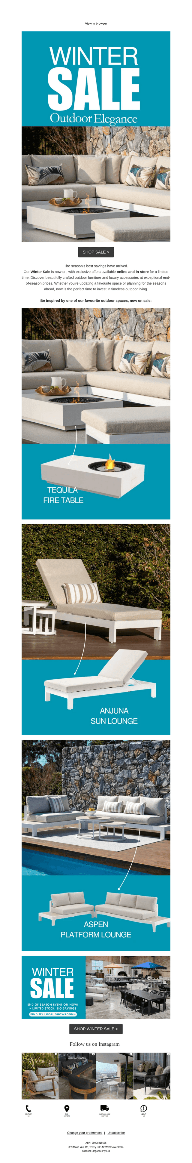 Outdoor Elegance email from Thu, Jul 30, 2026