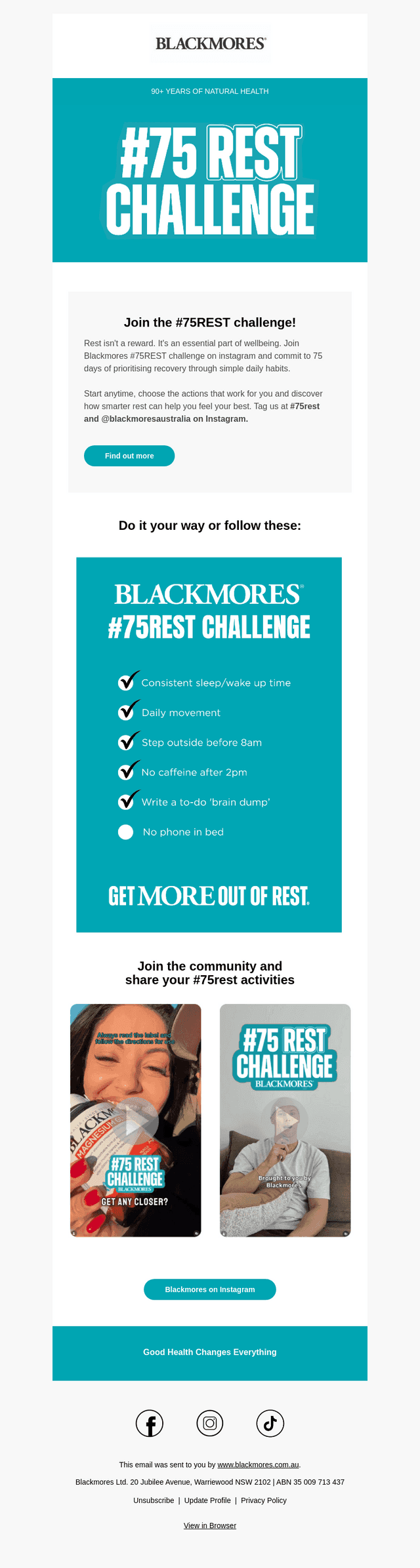 Blackmores email from Thu, Jul 30, 2026