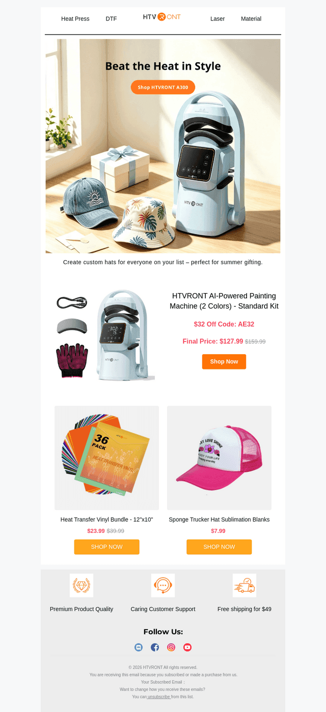 ☀️ Beat the heat with custom hats – gift-ready