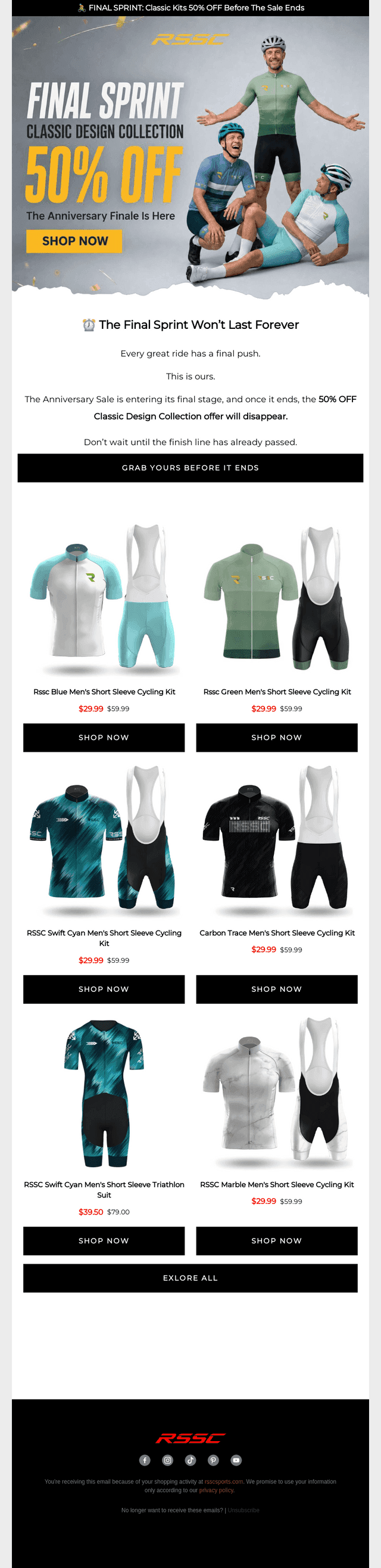 🚴 Final Sprint: Classic Designs Are 50% OFF Before It Ends