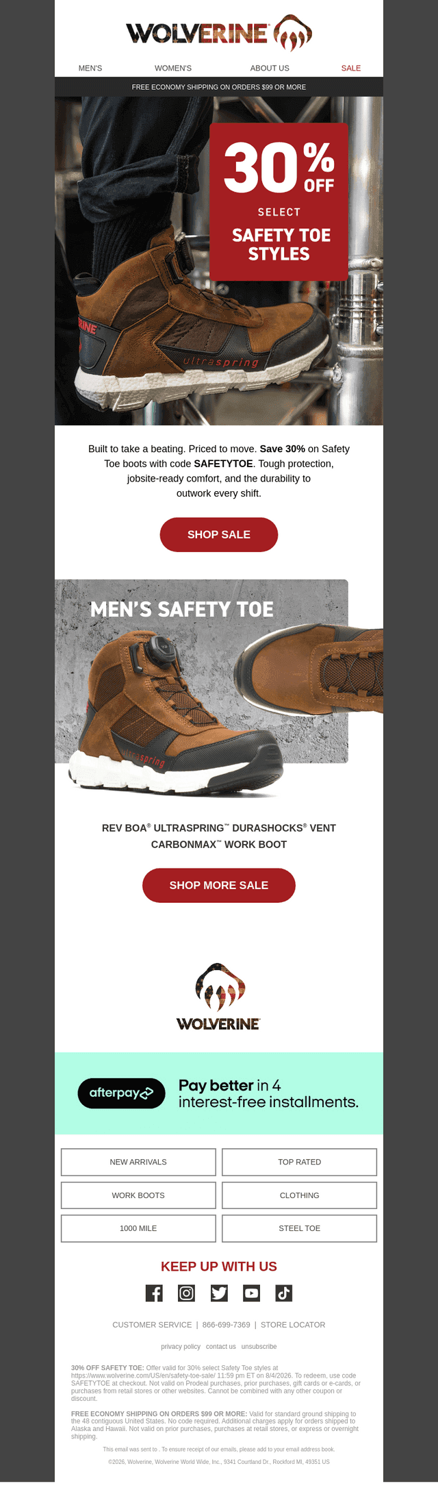 30% OFF Boots Built for Hard Hits
