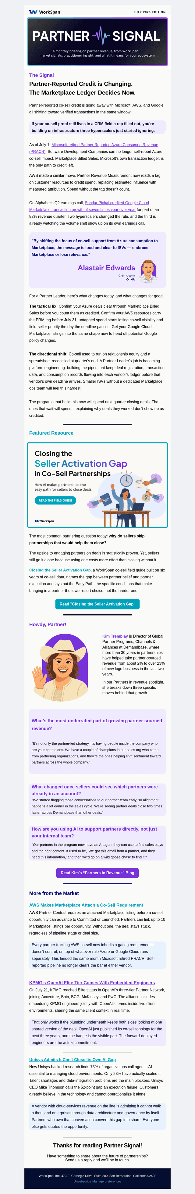 WorkSpan email from Thu, Jul 30, 2026