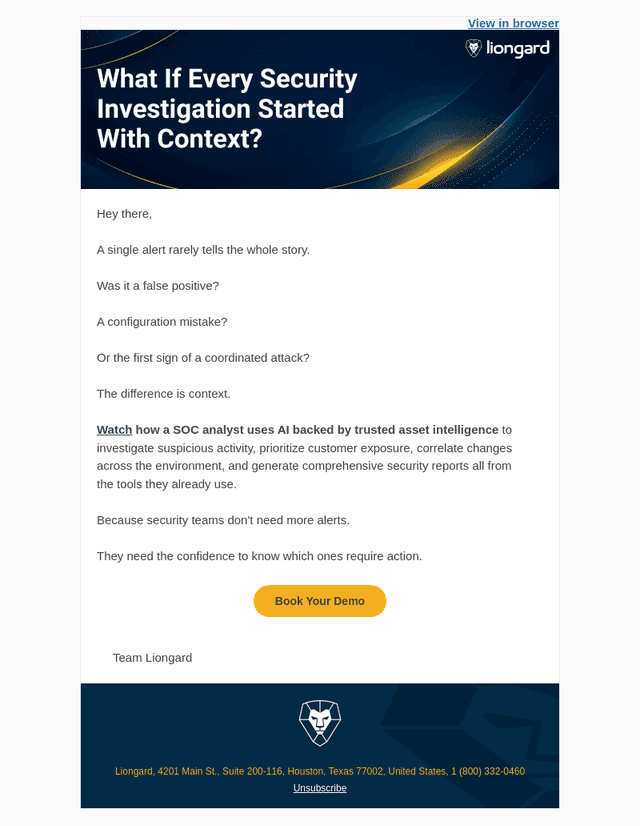 Liongard email from Thu, Jul 30, 2026