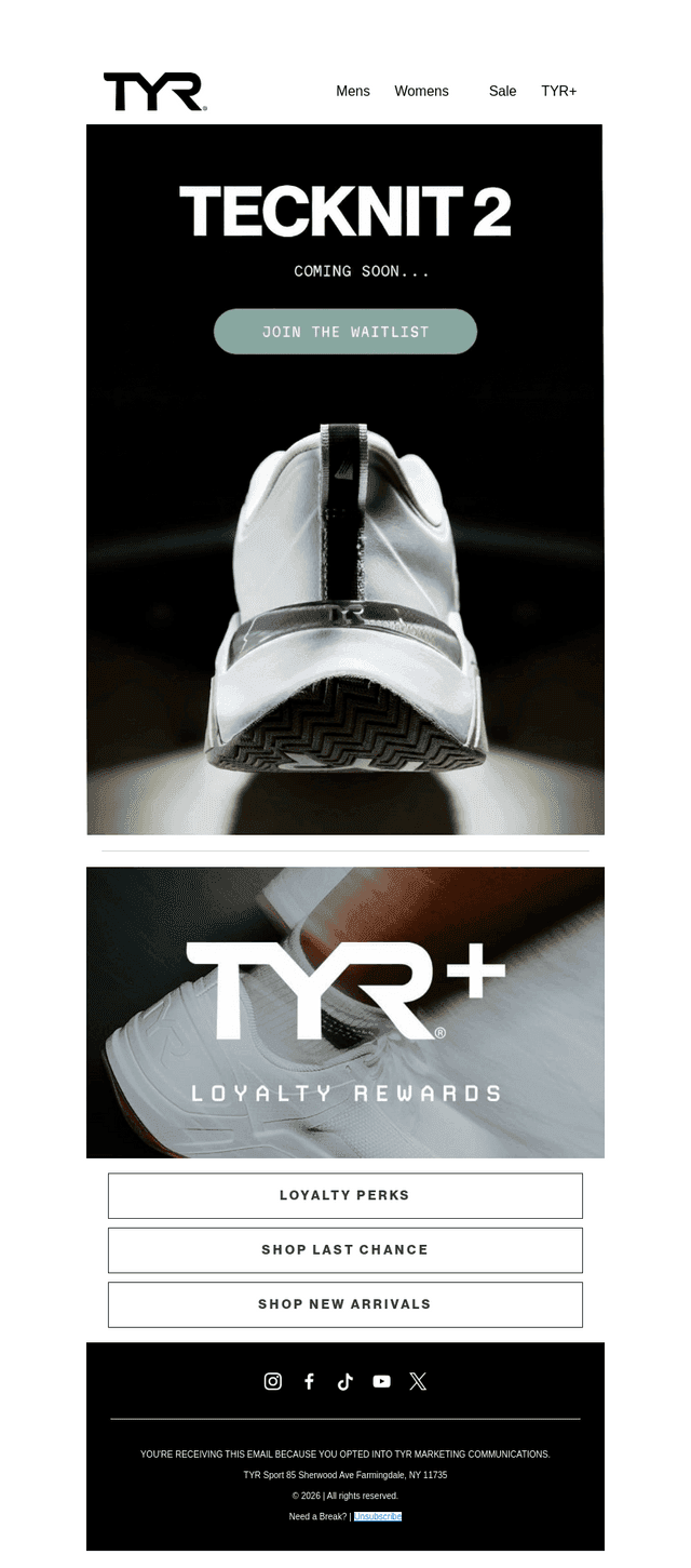 TYR Sport email from Thu, Jul 30, 2026
