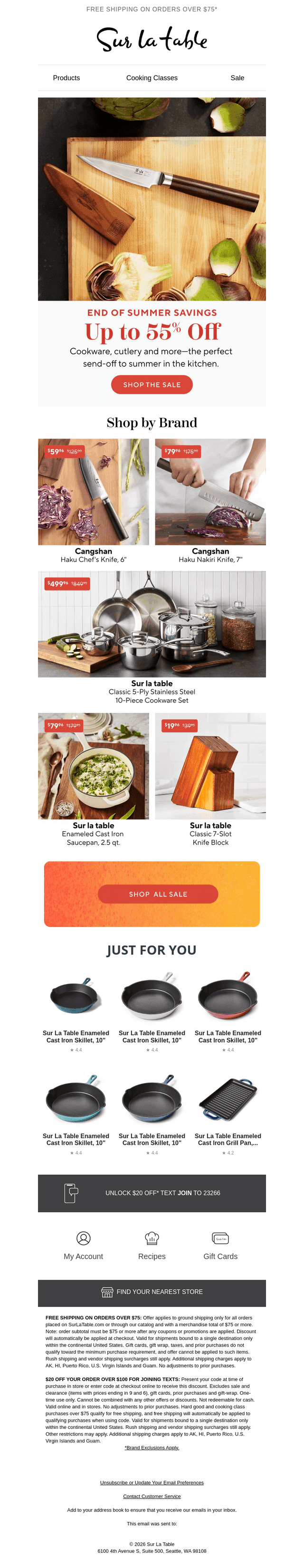 Sur La Table email from Thu, Jul 30, 2026