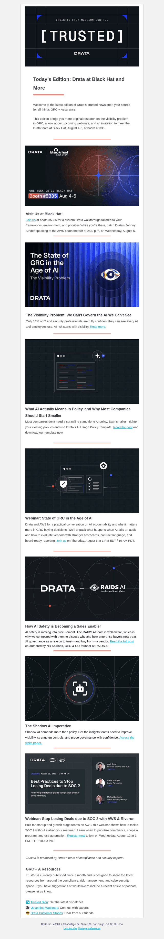↘️ Trusted: Drata at Black Hat and More