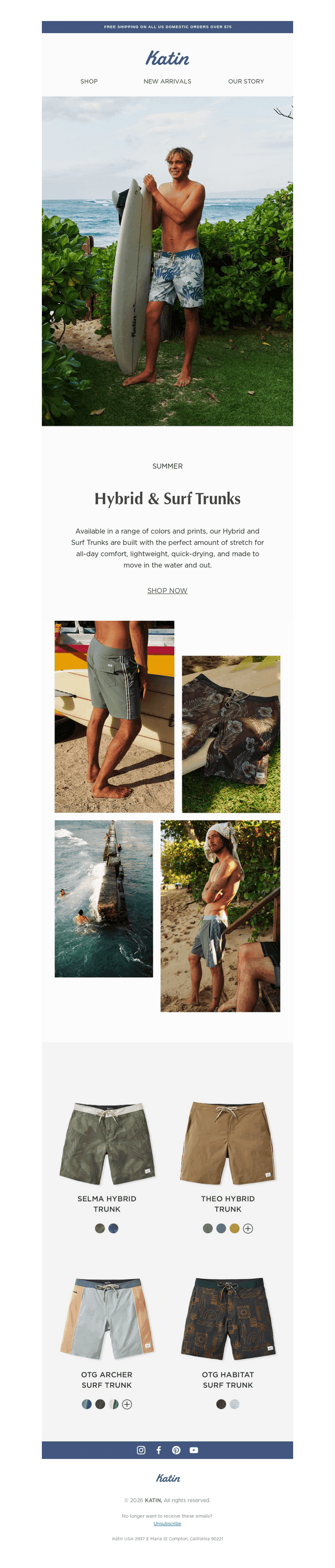 Summer Hybrid & Surf Trunks