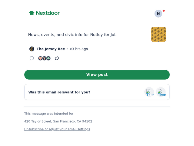 Nutley Daily Buzz: Jul. 30, 2026