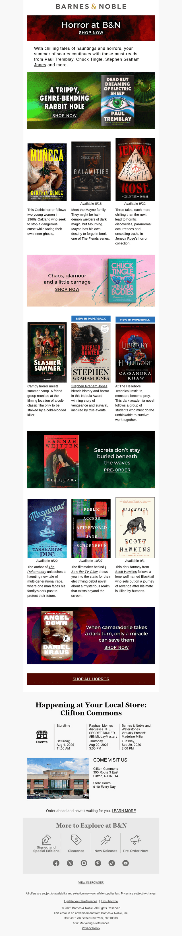 Barnes & Noble email from Fri, Jul 31, 2026