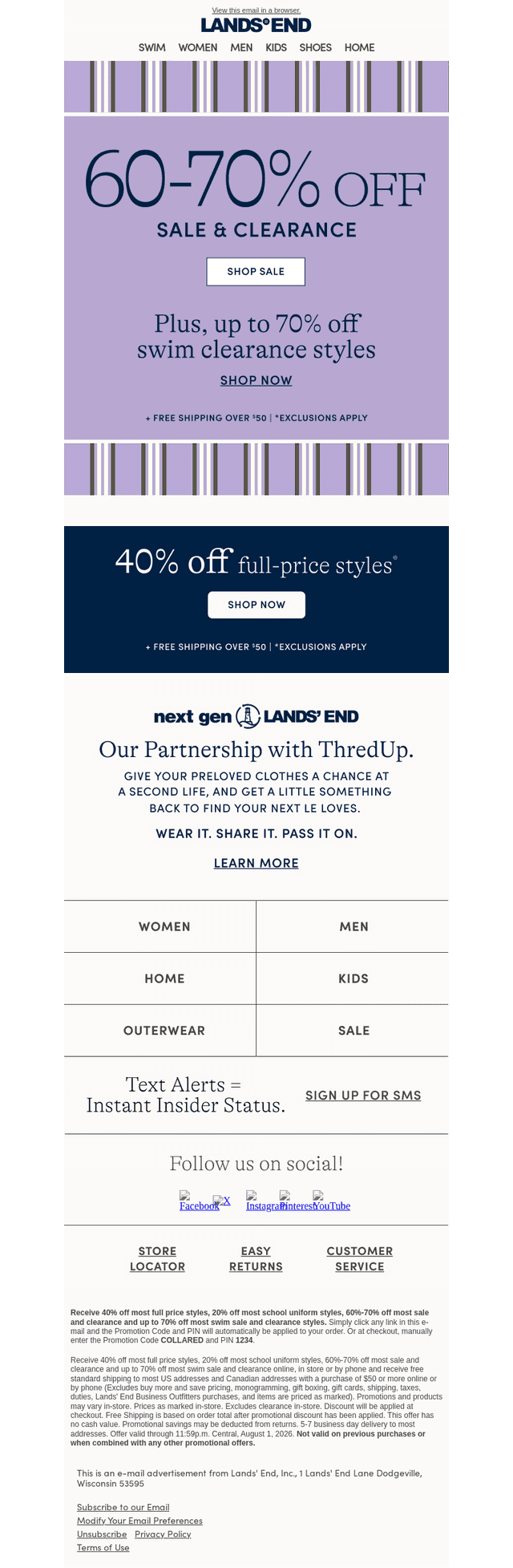 Clearance styles, now 60-70% off!