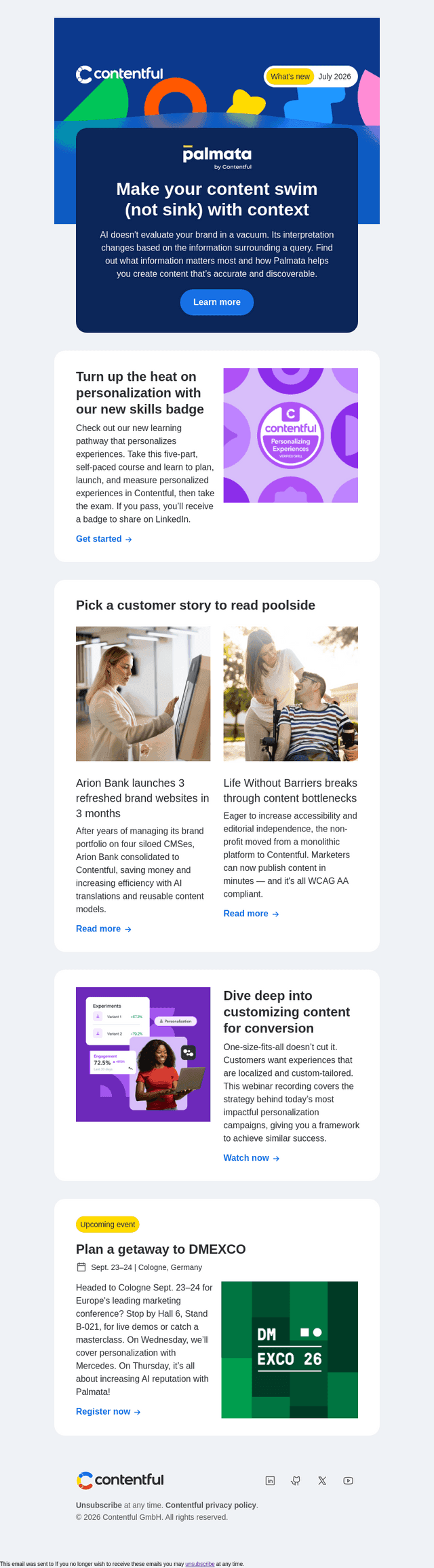 Contentful email from Fri, Jul 31, 2026