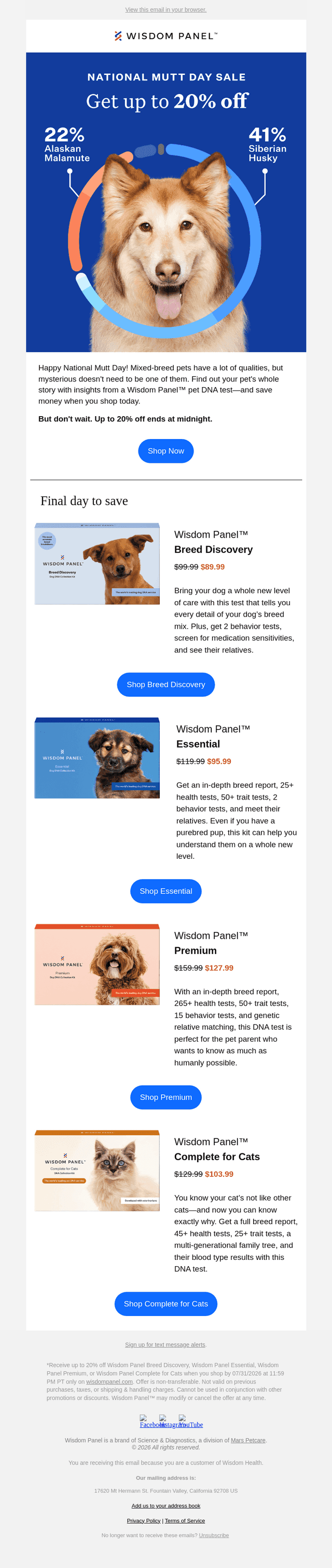 Through today: save on pet DNA tests