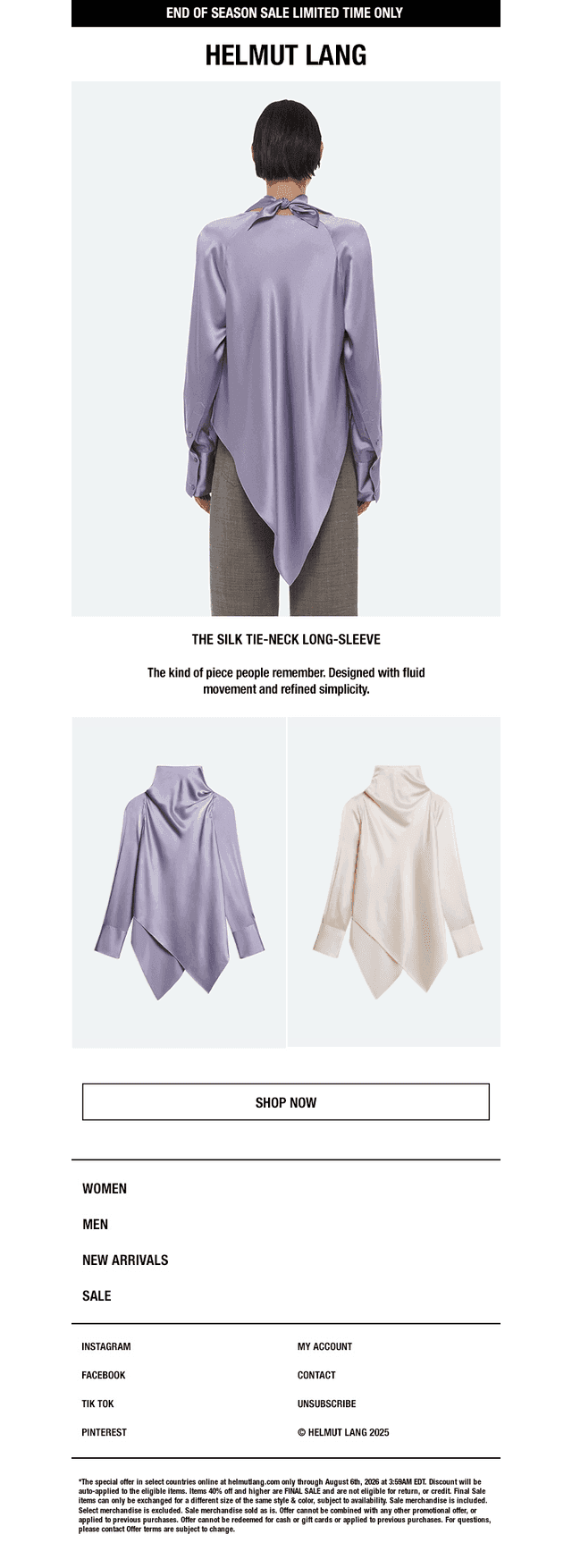 The Silk Tie-Neck Long-Sleeve