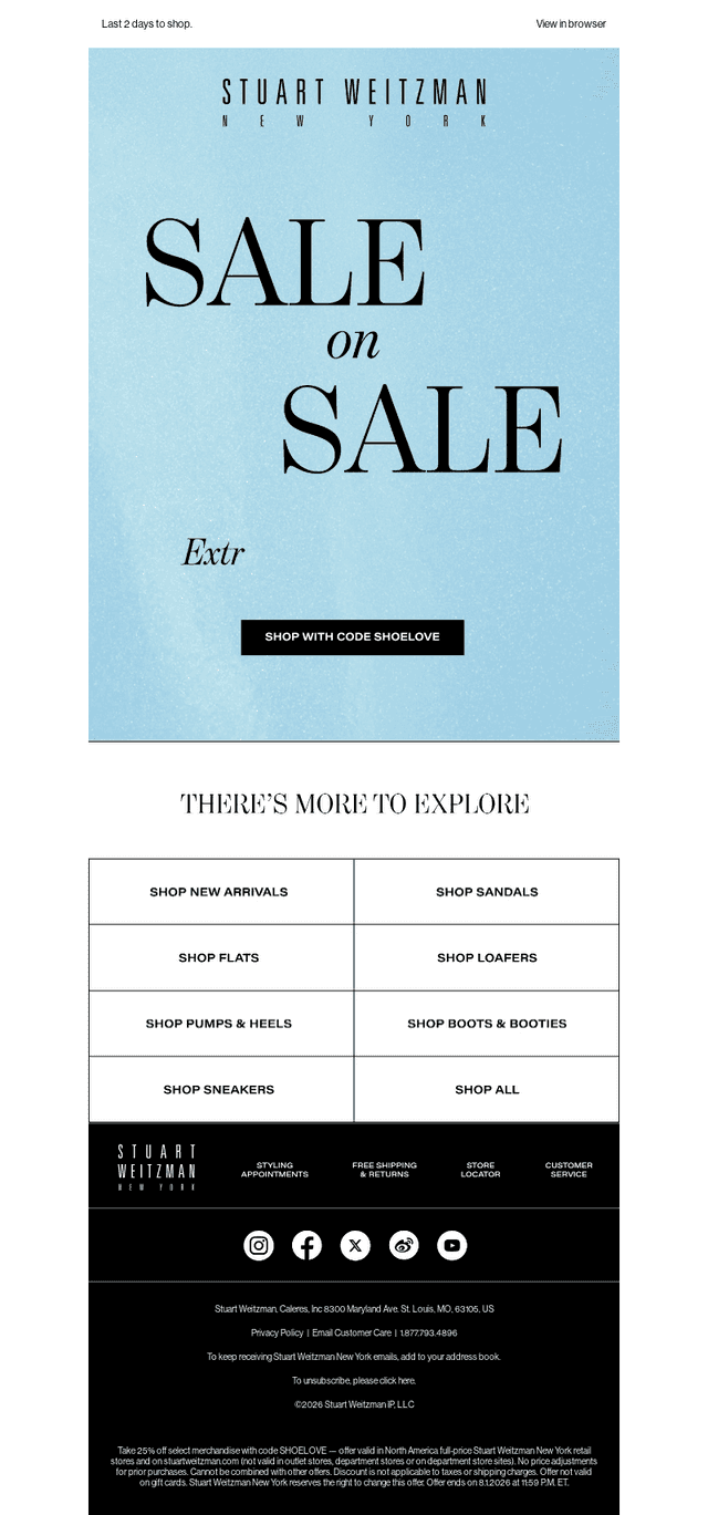 Ending Soon: Extra 25% Off Sale Styles