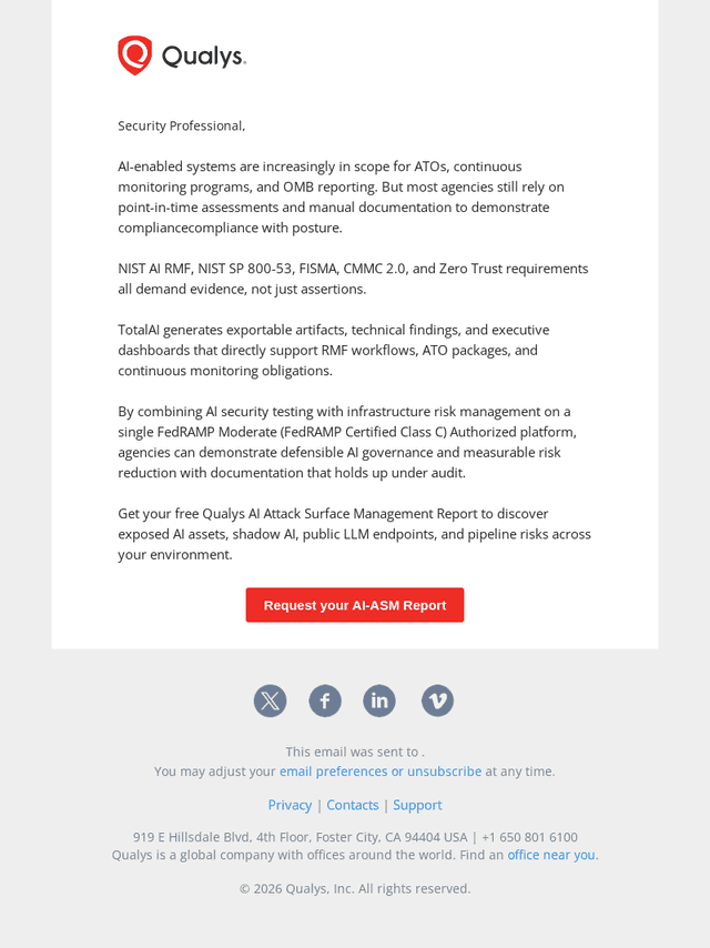 Qualys email from Fri, Jul 31, 2026