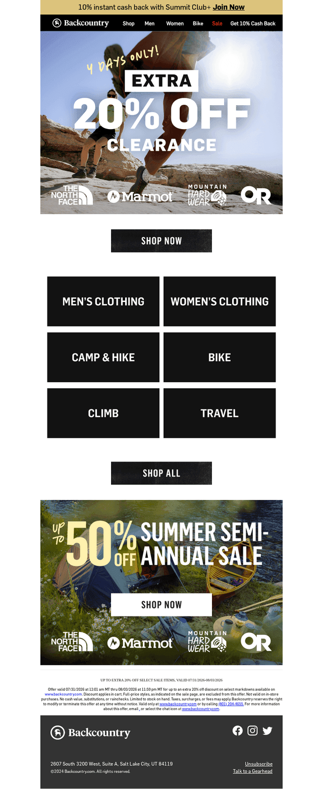 4 days only: extra 20% off clearance