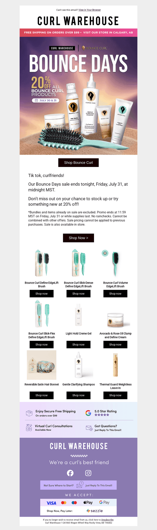 ⏰ Last Chance for 20% off Bounce Curl